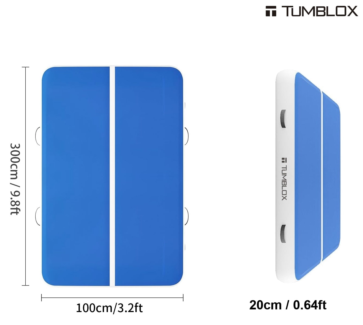 3m x 1m x 20cm / Blue White / Single-Line / With Pump