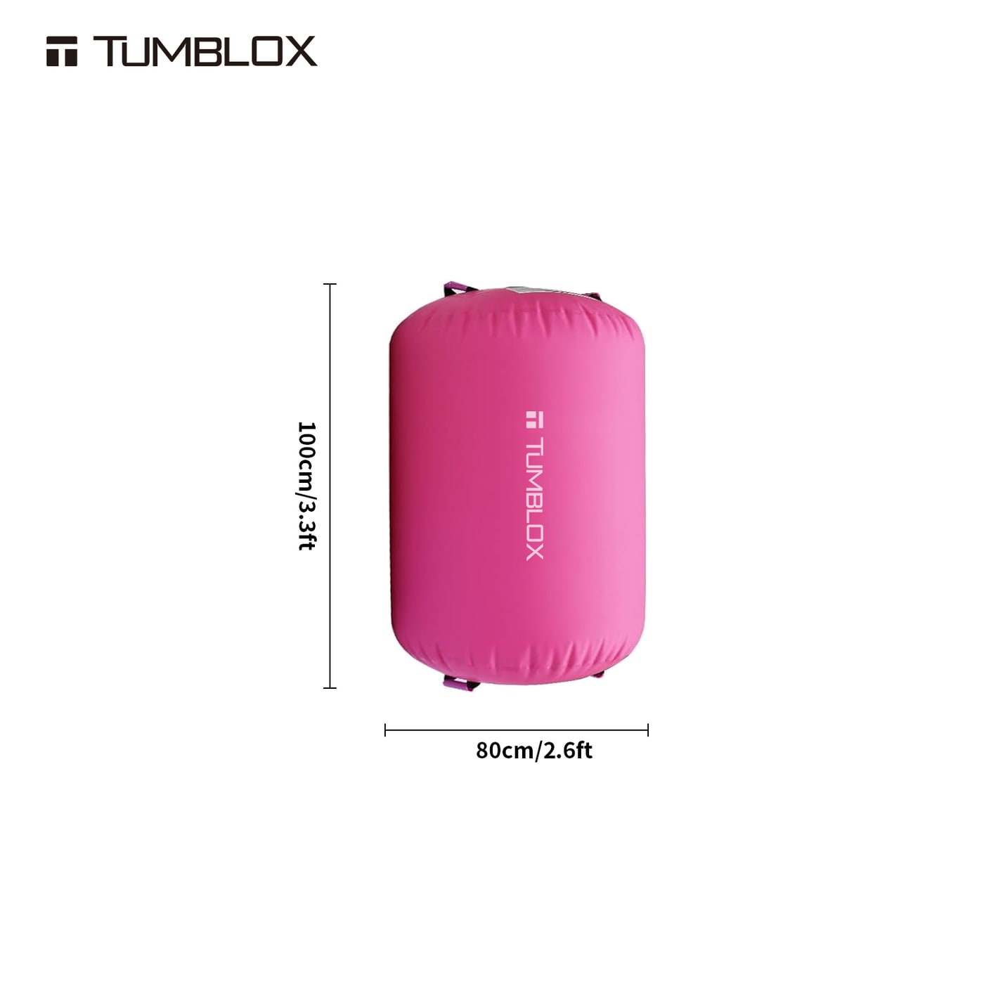 Pink 80cm inflatable gymnastics air roller (air roll) barrel product-body reference