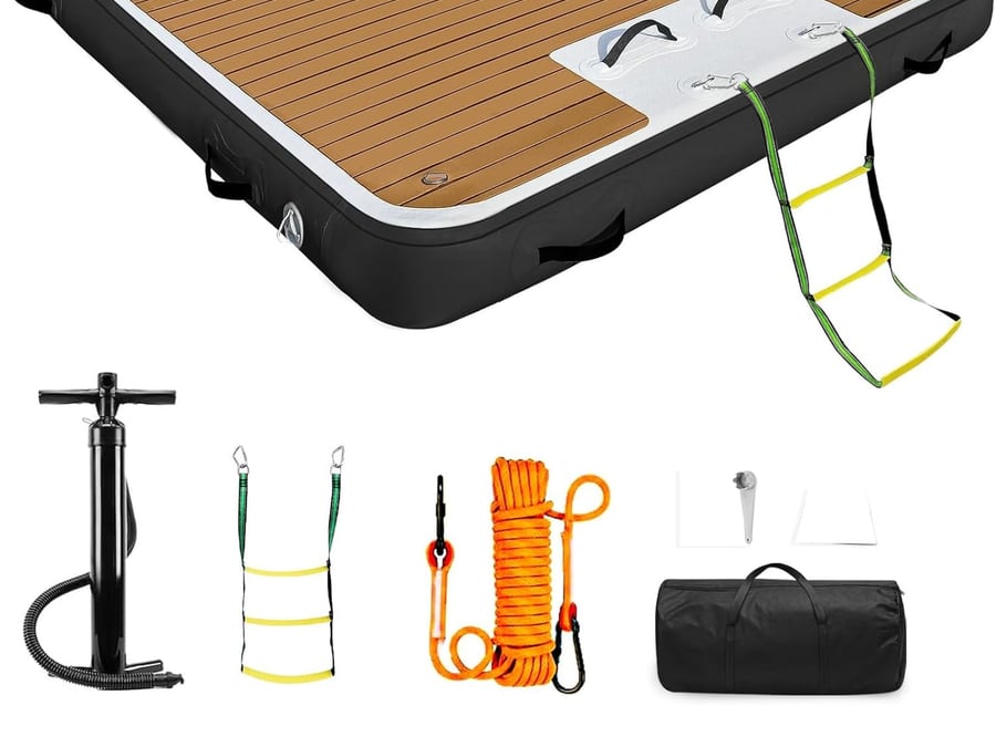 Teak Inflatable Dock Platform main image